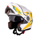 Flip-Up Motorcycle Helmet W-TEC Vexamo PI Graphic w/ Pinlock - Black Graphic S(55-56)