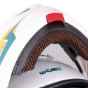 Flip-Up Motorcycle Helmet W-TEC Vexamo PI Graphic w/ Pinlock - White Graphic M (57-58)