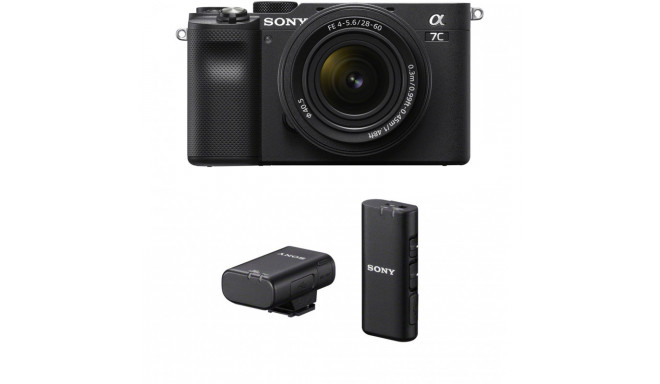 Sony a7C + 28-60mm Kit + Sony juhtmevaba mikrofon, must