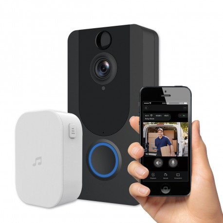 Platinet PVD7B Video Smart Doorbell Wi-Fi Full HD Camera WRL Chime Black