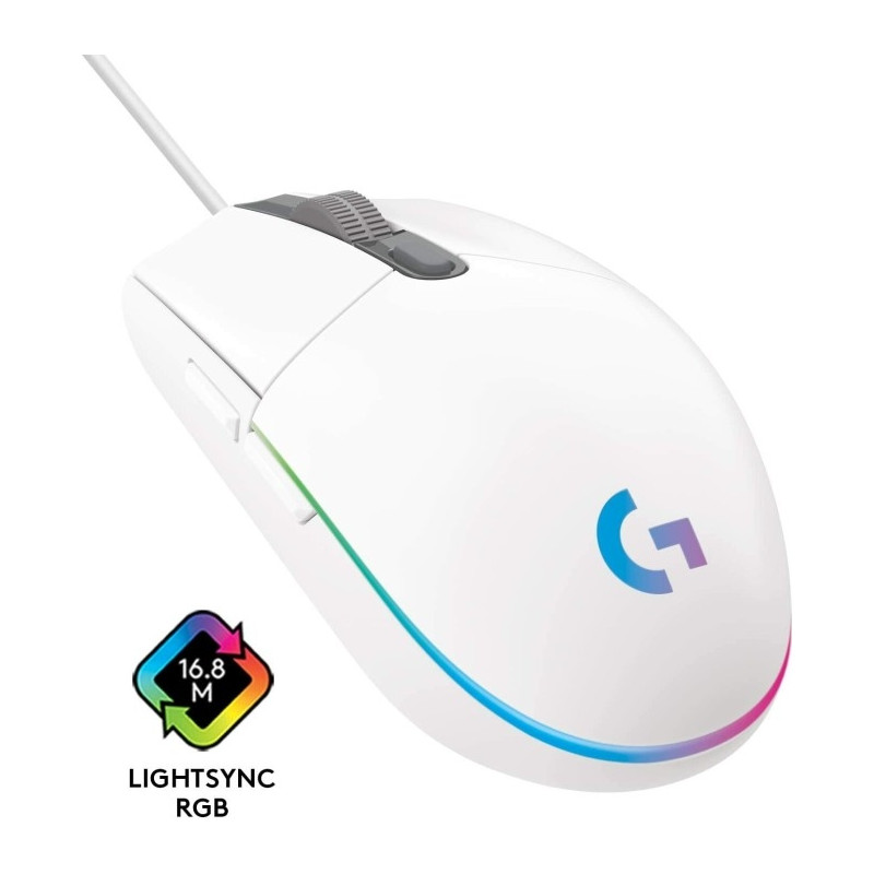 Logitech mouse G203 Lightning Gaming, white - Mice - Photopoint