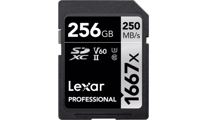 Lexar mälukaart SDXC 256GB Professional 1667x UHS-II U3 V60