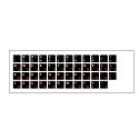 HQ Keyboard Stickers ENG white / RUS Red Black