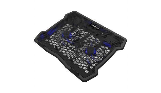 CANYON NS03, Cooling stand dual-fan with 2x2.0 USB hub, support up to 10”-15.6” laptop, ABS plastic 