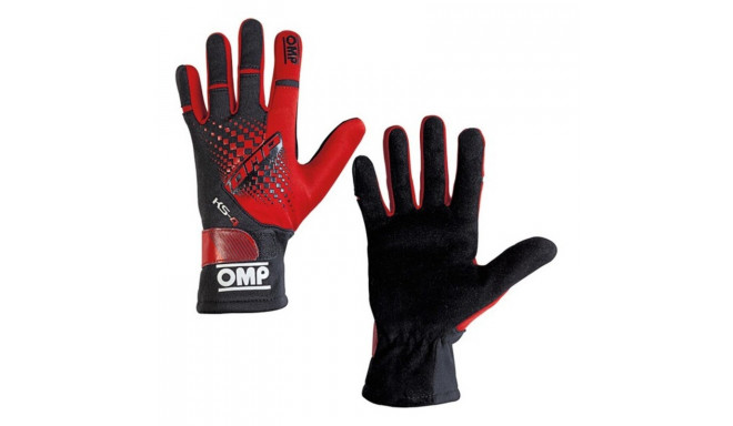 Мужские водительские перчатки OMP MY2018 Красный Чёрный (L)