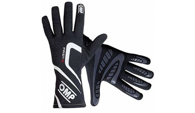 Мужские водительские перчатки OMP First-S Чёрный (Размер M)
