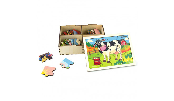 QUOKKA Jigsaw Puzzle In A Box "Farm Animals" - Baby Puzzles - Photopoint.lv