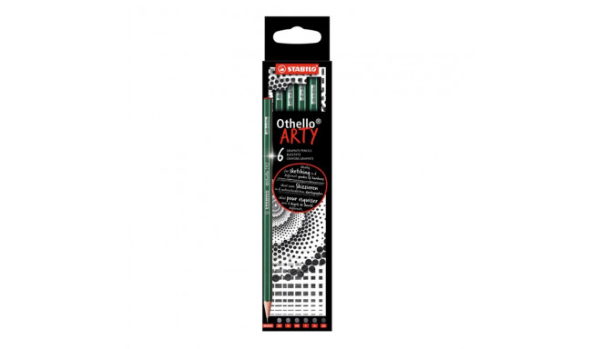 STABILO harilik pliiats, Othello 282 ARTY, 6 tk: 2B, B, HB, F, H, 2H