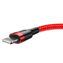Baseus Cafule Cable Durable Nylon Braided Wire USB / Lightning QC3.0 2.4A 0,5M red (CALKLF-A09)