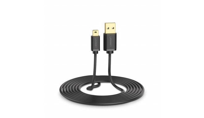 Ugreen kaabel USB - miniUSB 480Mb/s 1.5m, must (US132 10385)