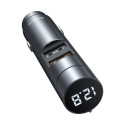 Baseus Bluetooth 5.0 FM Transmiter car charger 2x USB 3 A 18 W PPS Quick Charge 3.0 AFC FCP grey (CC