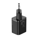 Baseus Super Si Quick Charger 1C 25W EU Sets Black + Mini Black Cable Type-C to Type-C 3A 1m (TZCCSU