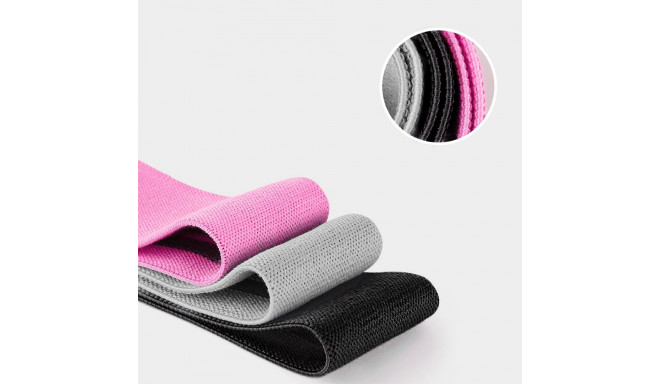 Wozinsky Set of 3x Fabric Resistance Bands Resistance Mini Band for Yoga Crossfit Fitness (WFB-01)