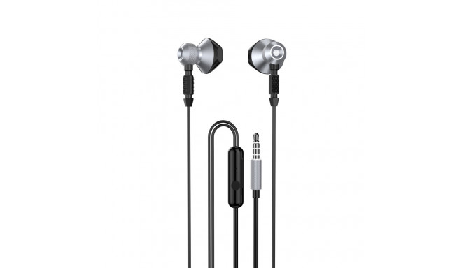 Dudao kõrvaklapid X2C-Gray Metal Wired Earbuds 3,5mm, hall