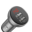 Baseus Digital Display Dual USB 4.8A Car Charger 24W silver (CCBX-0S)