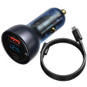 Baseus car charger USB / USB Type C 65 W 5 A SCP Quick Charge 4.0+ Power Delivery 3.0 LCD display gr