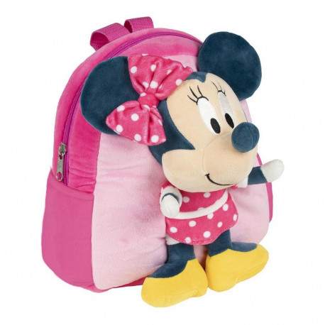 3D-Laste seljakott Minnie Mouse Roosa (20 x 23 x 8 cm)