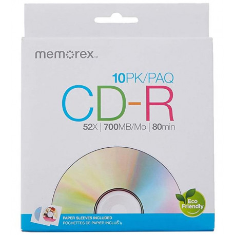 MEMOREX CD-R 700MB 52X ümbrikus, pakk (10 tükk) [56996]
