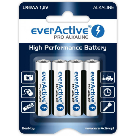 BATTERIES LR6/AA PRO AL KALINE BLISTER 4 PCS
