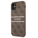 Guess case for iPhone 11 GUHCN614GDBR brown hard case 4G Stripe