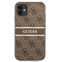 Guess case for iPhone 11 GUHCN614GDBR brown hard case 4G Stripe