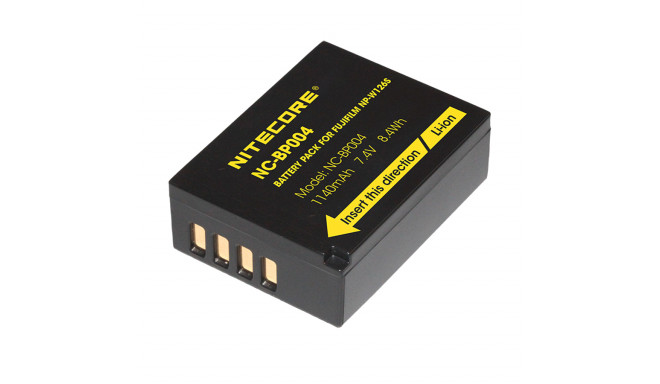 Nitecore aku NC-BP004 Fujifilm NP-W126S 1140mAh