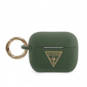 Guess GUACAPLSTLKA AirPods Pro cover khaki Silicone Triangle Logo