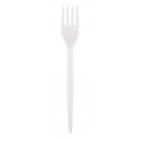 Kahvlid SUPERIOR, plastik, valge, korduvkasutatav, 17cm, 50 tk