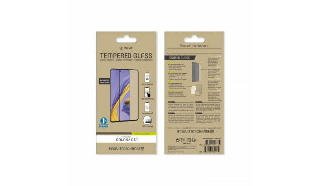 Samsung Galaxy A51 Curved Tempered Screen Glass By Muvit Black