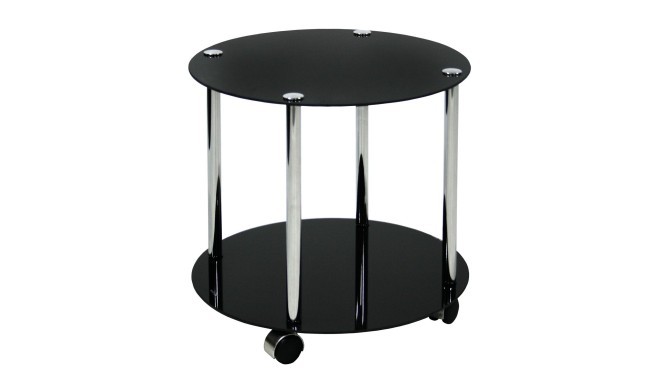 Столик вспомогательный ESSEN D50x45cм, столешница: закалённое стекло, цвет: чёрный