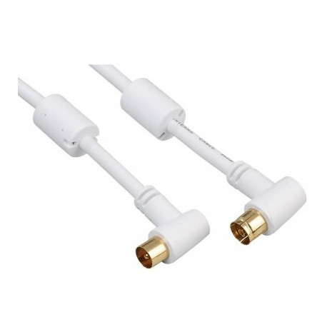 Hama coaxial cable angled 1.5m, white