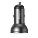 Baseus Digital Display Dual USB 4.8A Car Charger 24W + 3in1 USB - UBS Type C / micro USB / Lightning