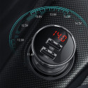 Baseus Digital Display Dual USB 4.8A Car Charger 24W + 3in1 USB - UBS Type C / micro USB / Lightning