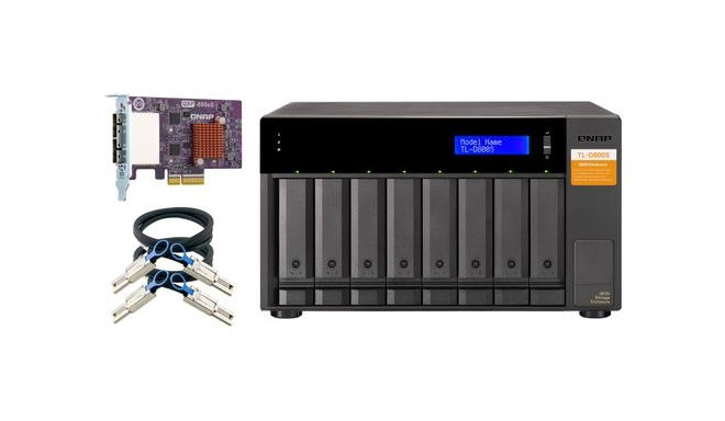 QNAP TL-D800S storage drive enclosure HDD/SSD enclosure Black, Grey 2.5/3.5"