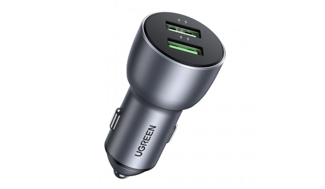 Ugreen fast car charger 2x USB 36W Quick Charge SCP FCP AFC gray (CD213 10144)