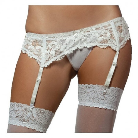 Suspender Seven Til Midnight 9555 White S/M