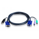 ATEN KVM cable CS-82A/84A/138A/88A, USB on PS/2, 3m