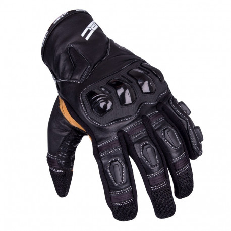 Leather Motorcycle Gloves W-TEC Flanker B-6035 - Black XXL