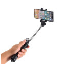 RoGer Selfie Stick + Tripod Stand with Bluetooth Remote Control Black