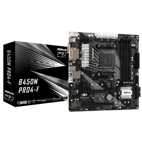 ASRock emaplaat B450M PRO4-F AMD B450