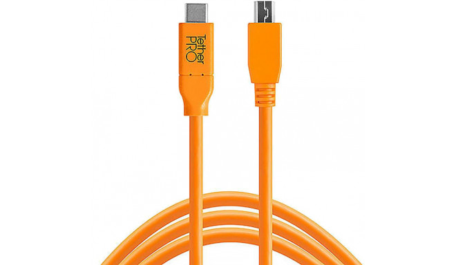 Tether Tools кабель USB-C - miniUSB-B 4.6 м, оранжевый