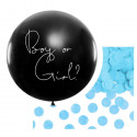 PartyDeco Baloni "Boy or Girl?", ar ziliem konfetti