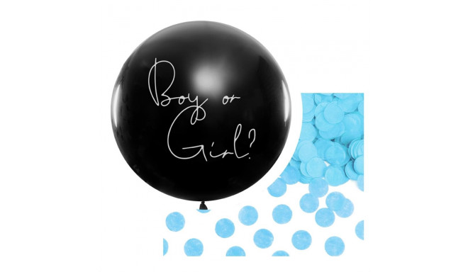 PartyDeco Шар “Boy or Girl?” c голубым конфетти, 1шт