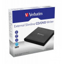 Verbatim External Slimline CD/DVD Writer optical disc drive DVD±RW Black
