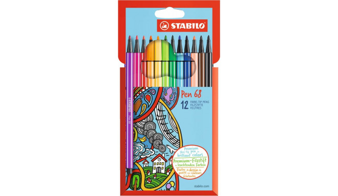 STABILO Фломастеры Pen 68, 12 цветов