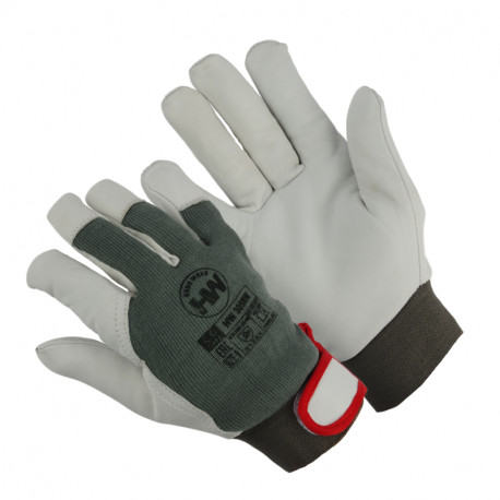 Hard Work töökindad fliisvoodriga kitse pindnahk/riie krõpsuga 3058W 10