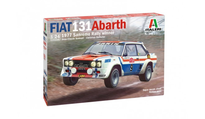 Italeri plastic model Fiat 131 Abarth 1977 San Remo Rally Winn