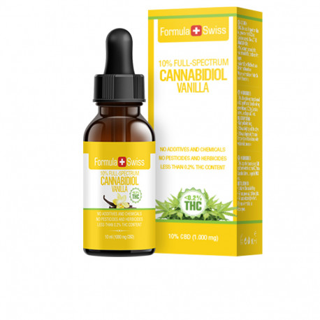 FORMULA SWISS CANNABIDIOL drops 10% CBD vanilla oil 1000mg