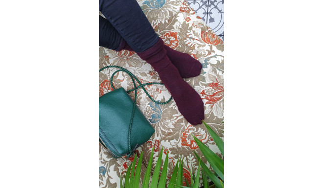 SOKISAHTEL DOORA bordoopunased meriinovillased sokid naistele 444