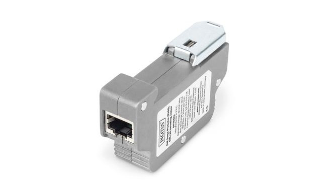 Digitus PoE surge protector (RJ45), DIN rail installation, indoor